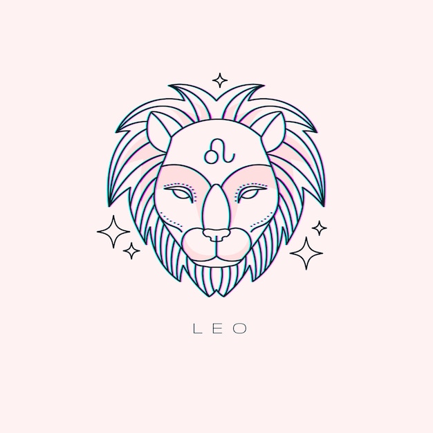 Vector hand drawn leo logo template