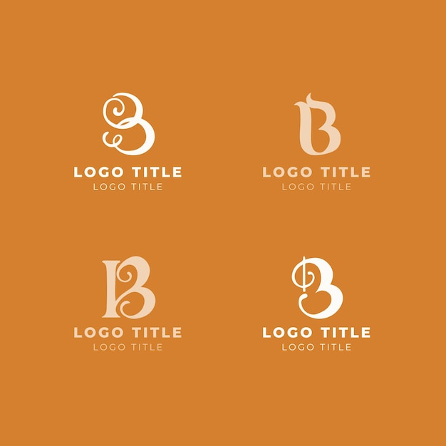 Hand drawn letter b logo template