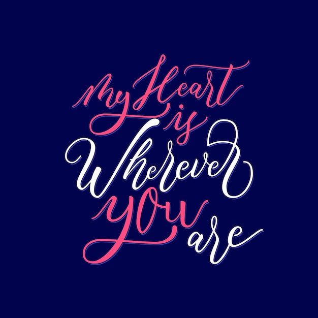 Hand drawn lettering about love