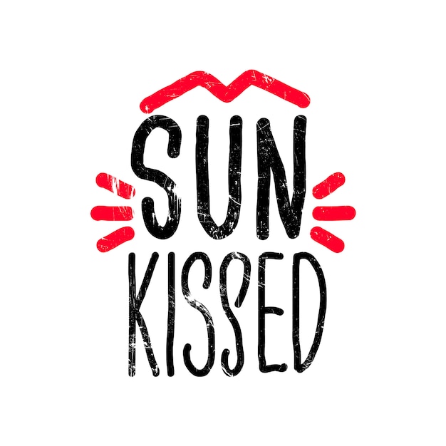 손으로 그린 글자 카드입니다. 비문 : sunkissed