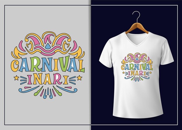 Vector hand drawn lettering for carnival party amp mardi gras text illustration