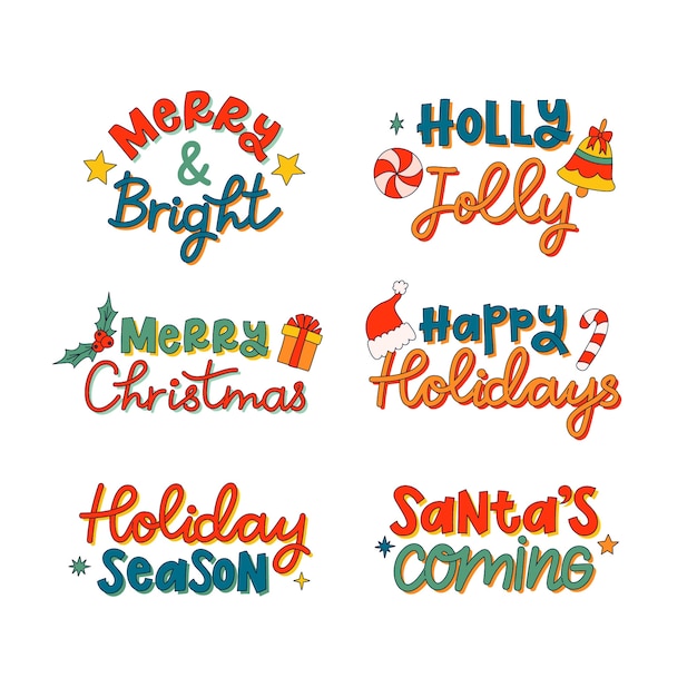 Vector hand drawn lettering for christmas season celebration