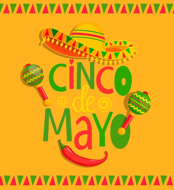 Hand drawn lettering - Cinco De Mayo.