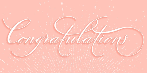 Vector hand drawn lettering congratulations