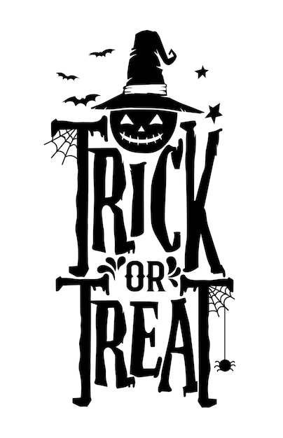 Hand drawn lettering Halloween greeting template