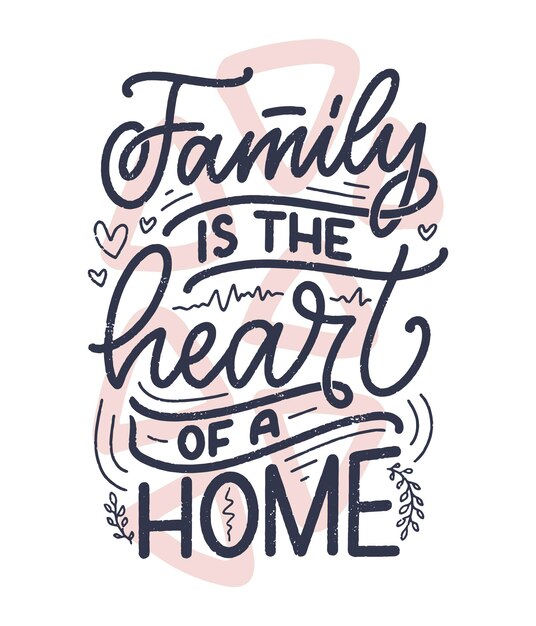 Poster Di Lettere Tipografiche Sulla Famiglia L Amore E La Vita Vettore Premium