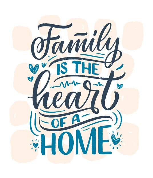 Poster Di Lettere Tipografiche Sulla Famiglia L Amore E La Vita Vettore Premium