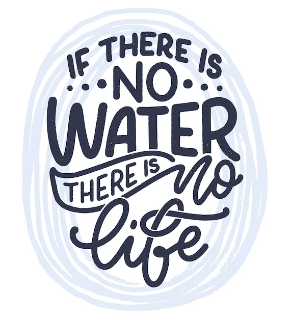 Vector hand drawn lettering slogan about climate change and water crisis.