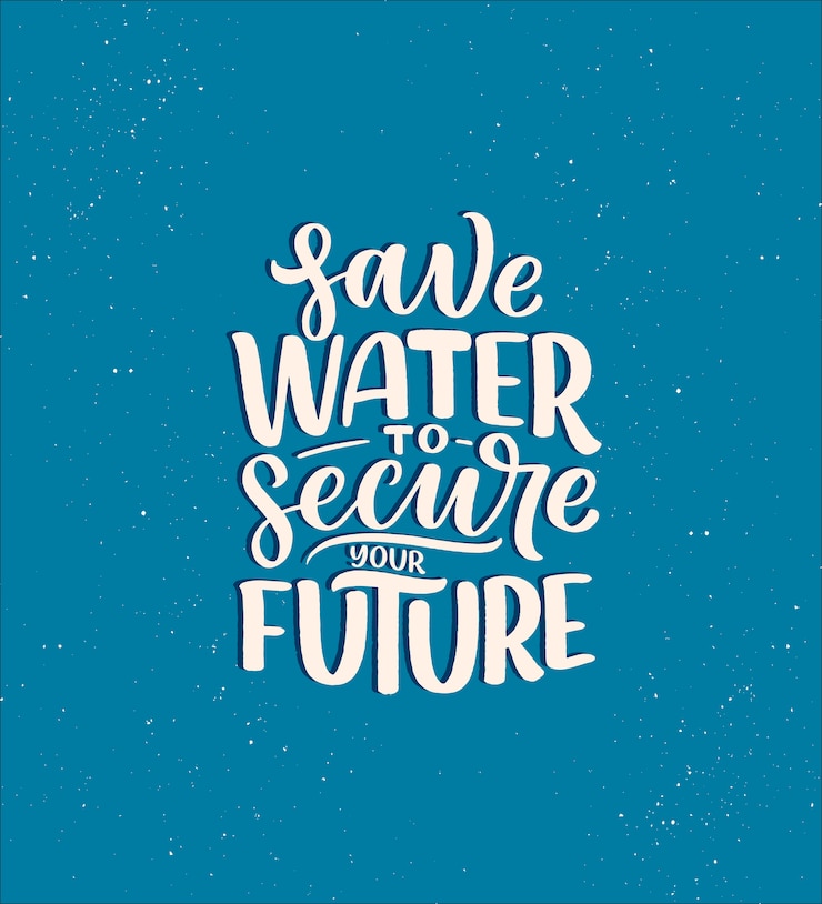 Vector hand drawn lettering slogan about climate change and water crisis.
