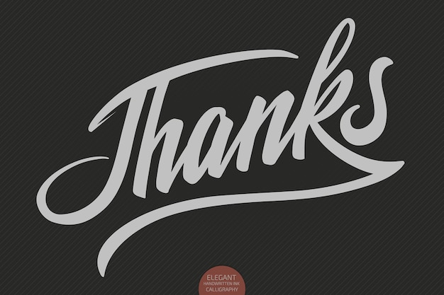 Vector hand drawn lettering thank.