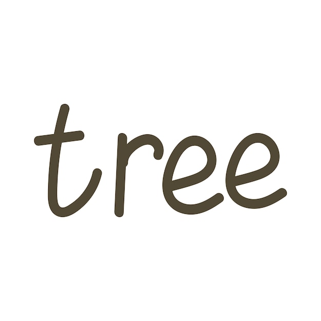 Vector hand drawn lettering tree