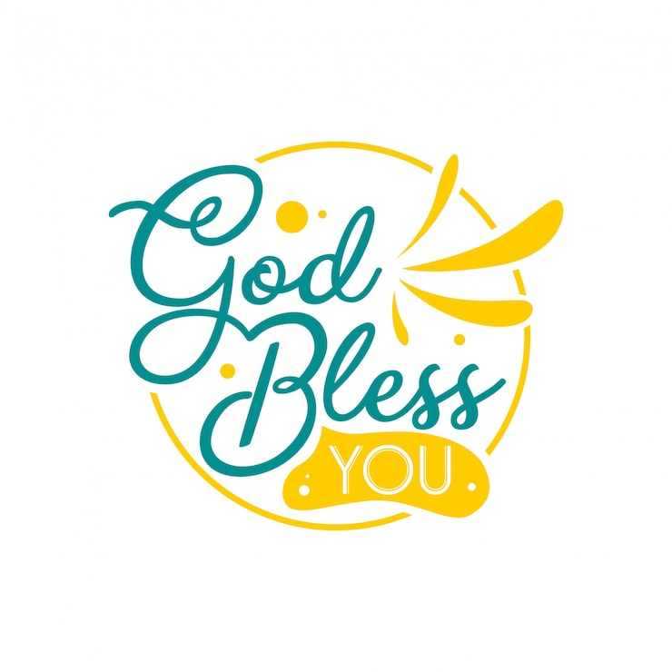 Vector hand drawn lettering typography quotes. god bless you. inspirational and motivational vector design.