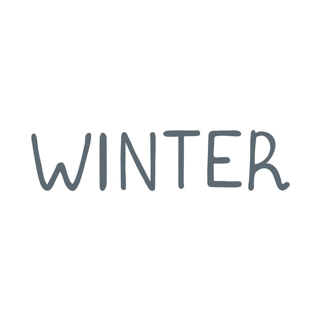 Vector hand drawn lettering winter