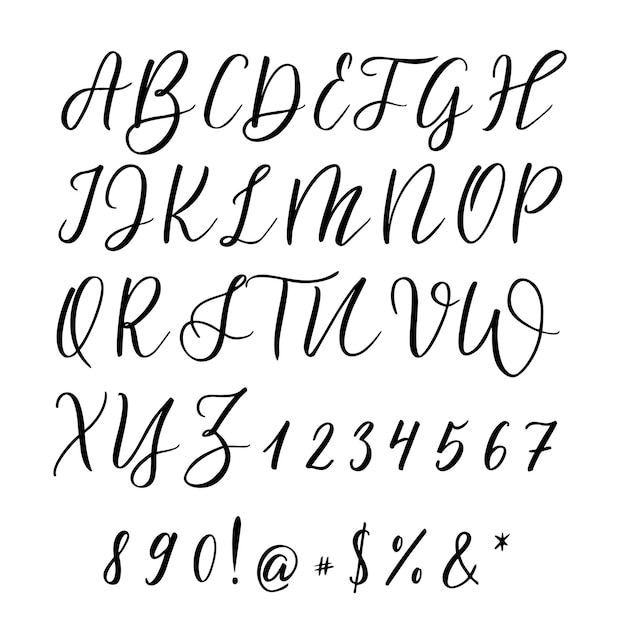 Lettere disegnate a mano lettere e tipografia personalizzata per i tuoi disegnitipo di vettore