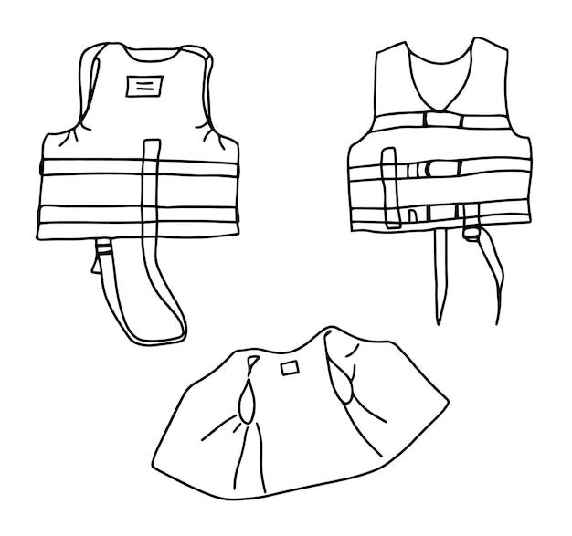 Hand drawn life jacket Clothing for extreme water sports