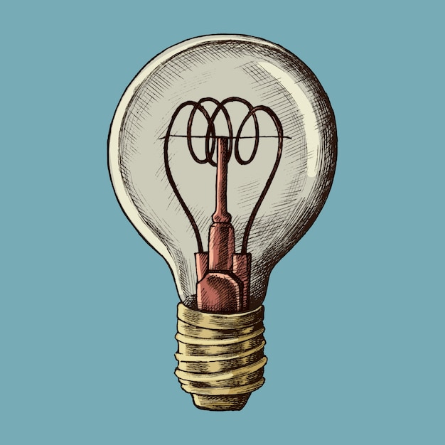 Vector hand-drawn light bulb illustration