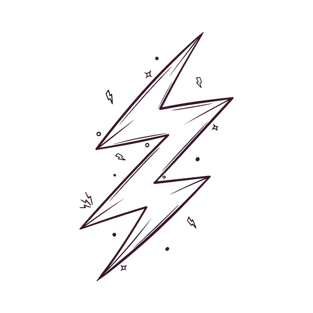 Hand drawn lightning bolt vector illustration