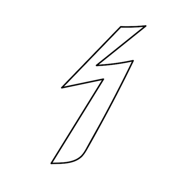 Vector hand drawn lightning sign