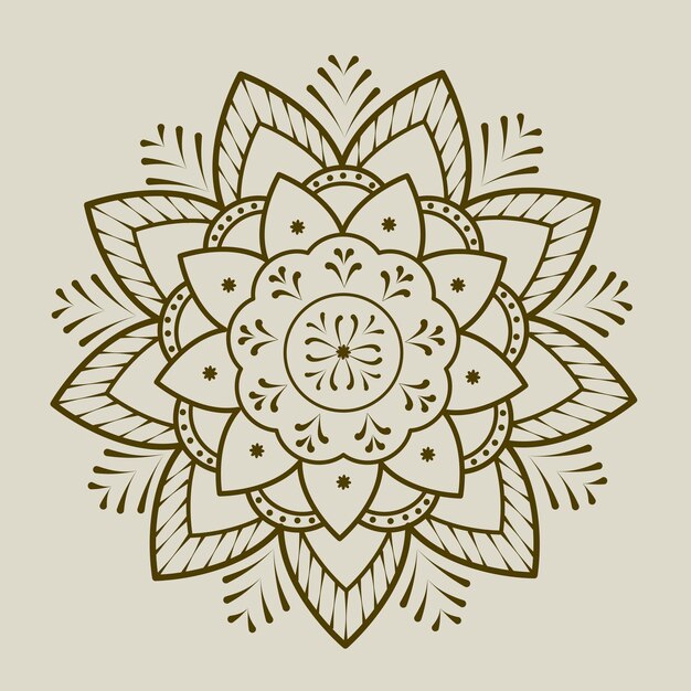 Vector hand drawn line art mandala