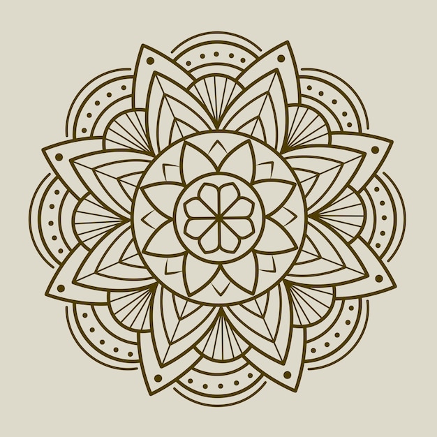 Hand drawn line art mandala