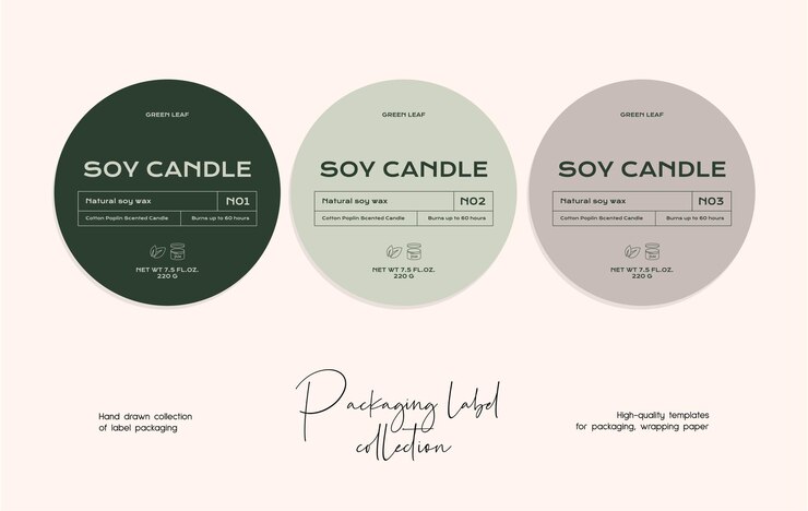 hand drawn line art vector cosmetics label design template
