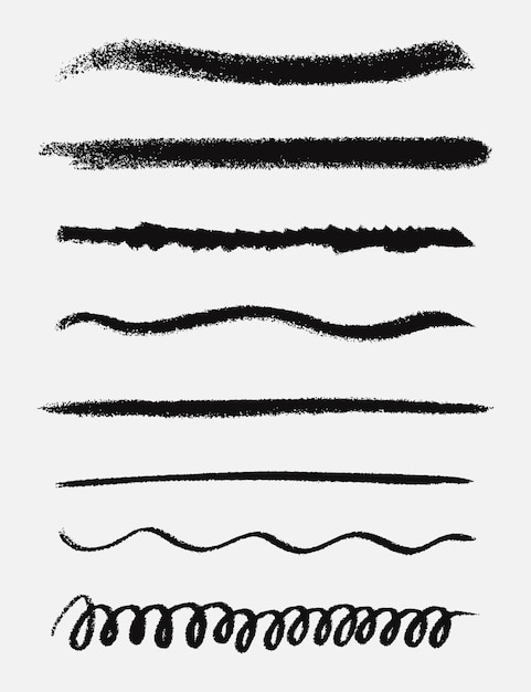 Vector hand drawn line brush with charcoal