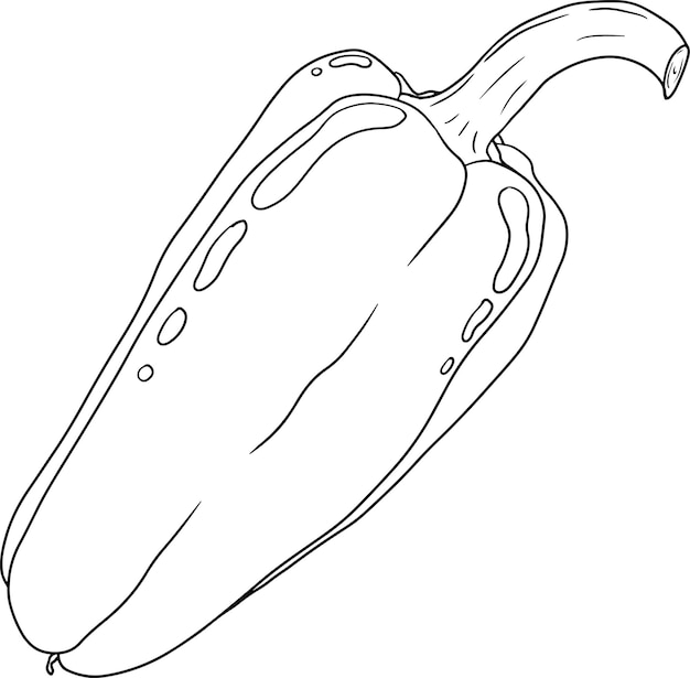 Ручной рисунок линии различных видов перца Белл сладкий перец паприка Овощи p