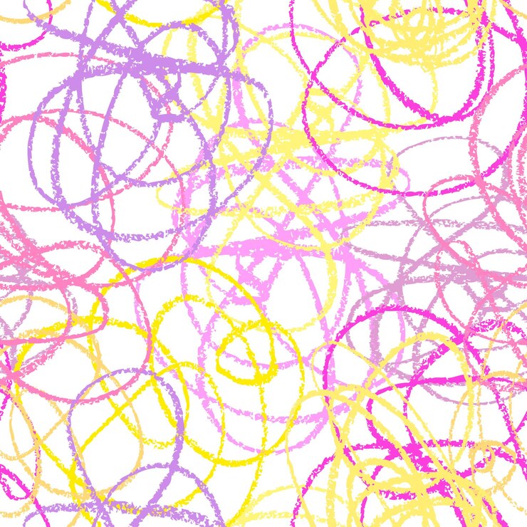 Hand drawn line seamless pattern Doodle design element