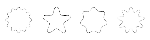 Hand drawn line star banner