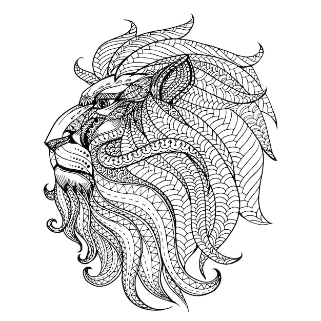 Premium Vector | Hand drawn lion background