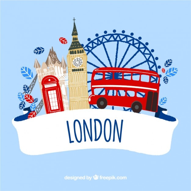 Vector hand drawn london monuments