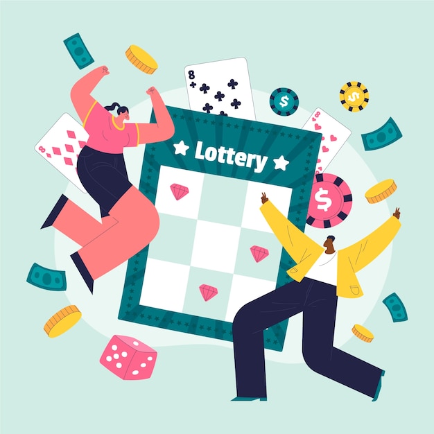 Hand drawn lottery ticket illustration