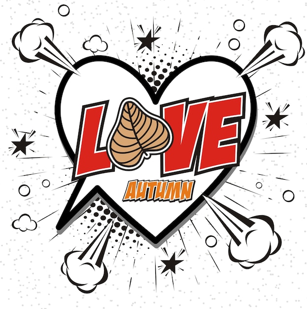 Hand drawn of love autumn