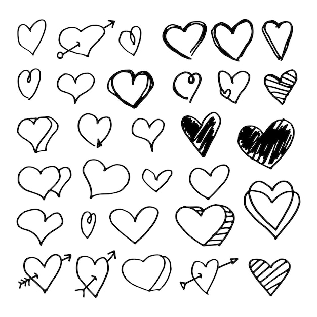 Vector hand drawn love doodle design graphic elements