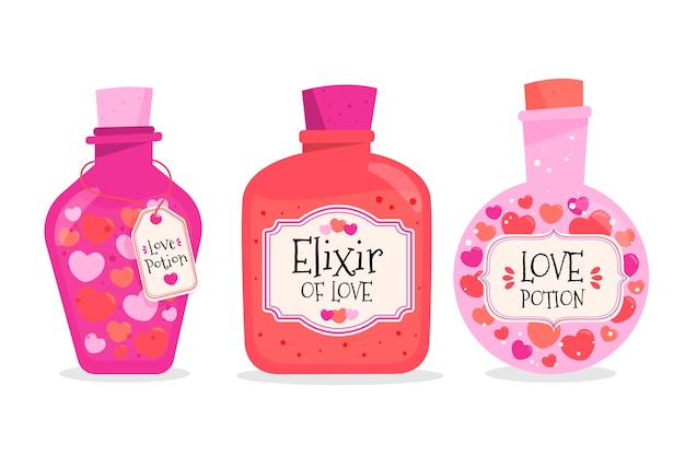 Hand drawn love potion collection