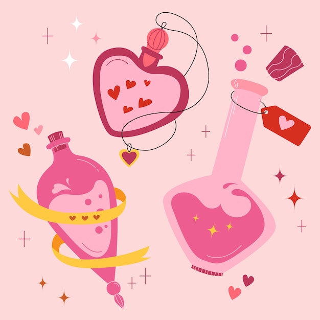 Hand drawn love potion illustration