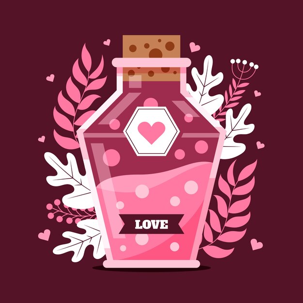 Hand drawn love potion illustration