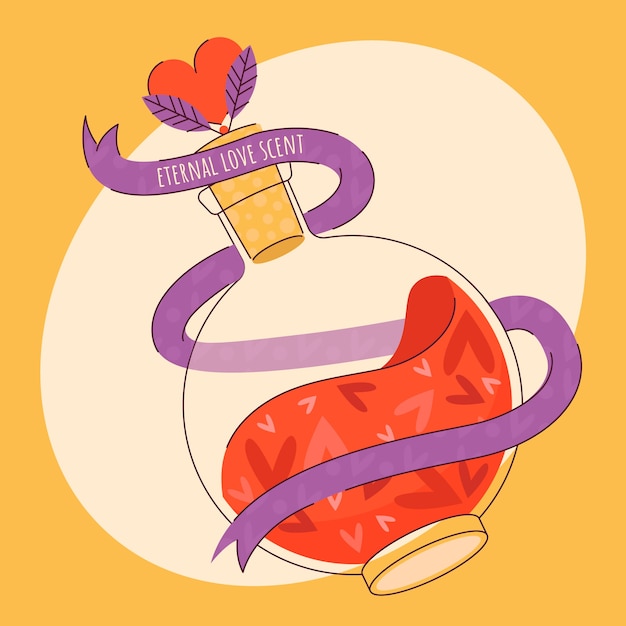 Vector hand drawn love potion illustration