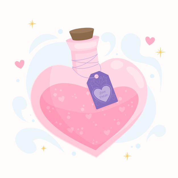 Hand drawn love potion illustration