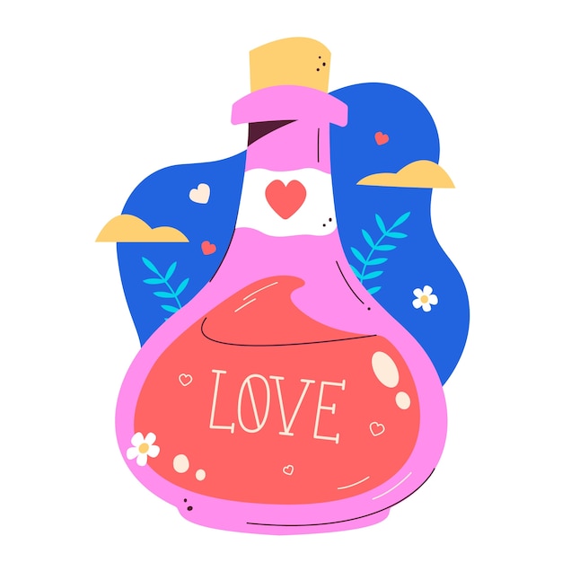 Hand drawn love potion illustration