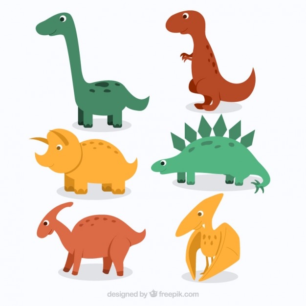 Vector hand drawn lovely dinosaurs