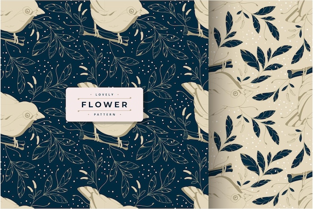 hand drawn luxury floral pattern template