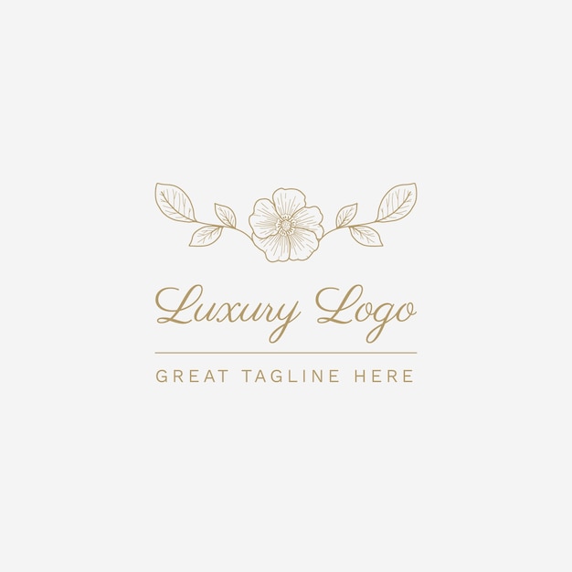 Vector hand drawn luxury logo template