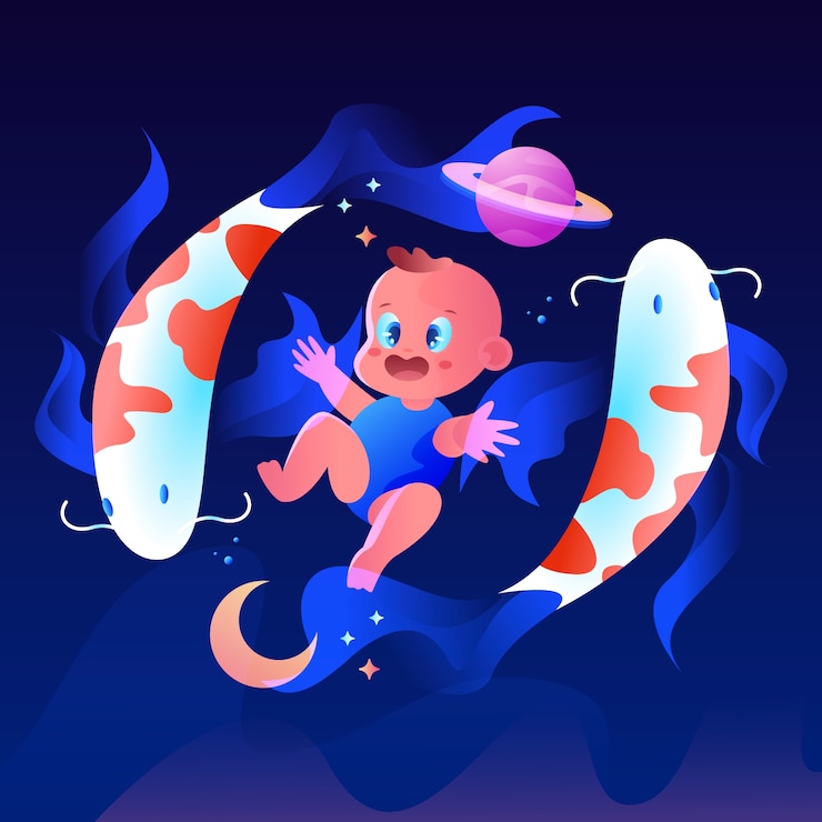 Vector hand drawn magical dreams illustration