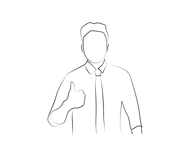 Hand drawn man outline illustration Free Vector