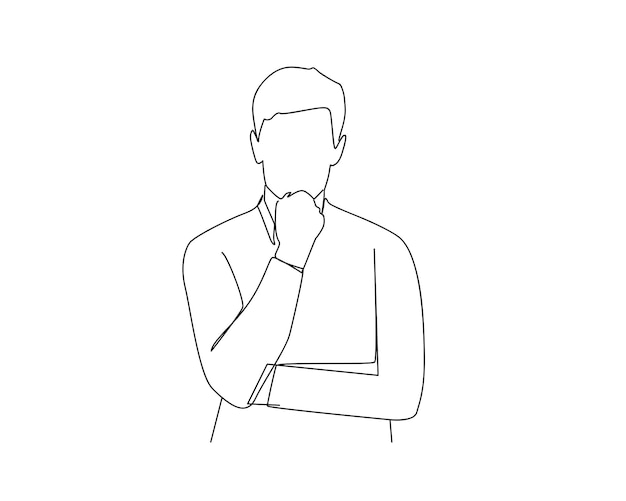 Hand drawn man outline illustration Free Vector