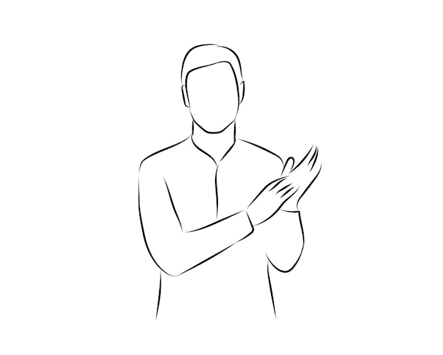 Hand drawn man outline illustration Free Vector