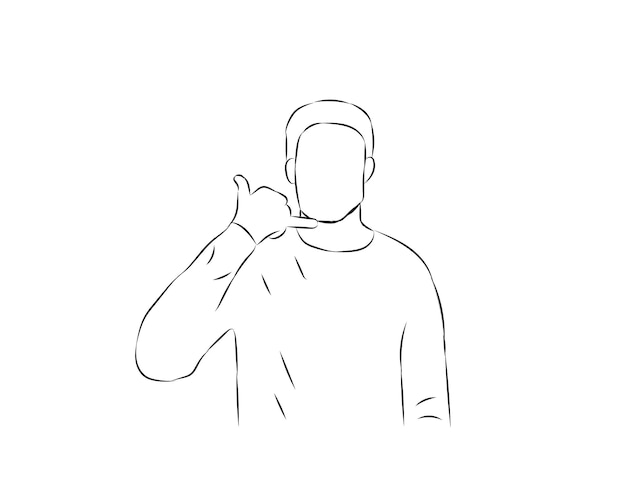 Hand drawn man outline illustration Free Vector