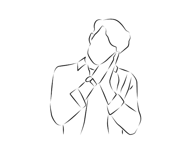 Hand drawn man outline illustration Free Vector