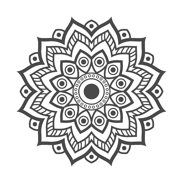 Mandala disegnato a mano per libro da colorare